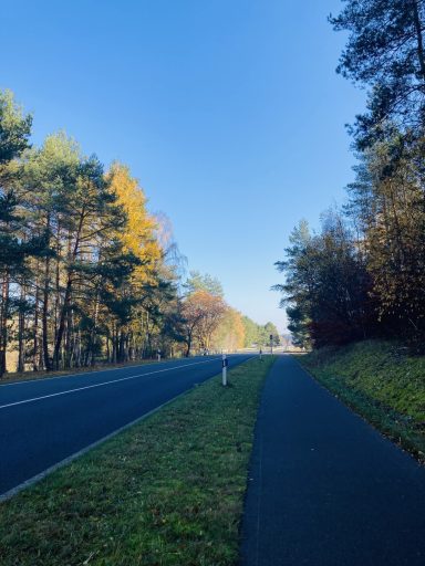 L 25 in Richtung Einfahrt Dorfstraße, Klein Trebbow Ferienwohnung Enspannungszeit, Neustrelitz, Kluger See, Klein Trebbow, Mecklnburger Seenlandschaft, naturnah, stadtnah